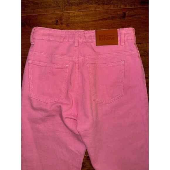 NWT Princess Polly Pink Cabarita Lounge Denim Jeans Size 4 Flare Leg High Rise - Picture 5 of 9